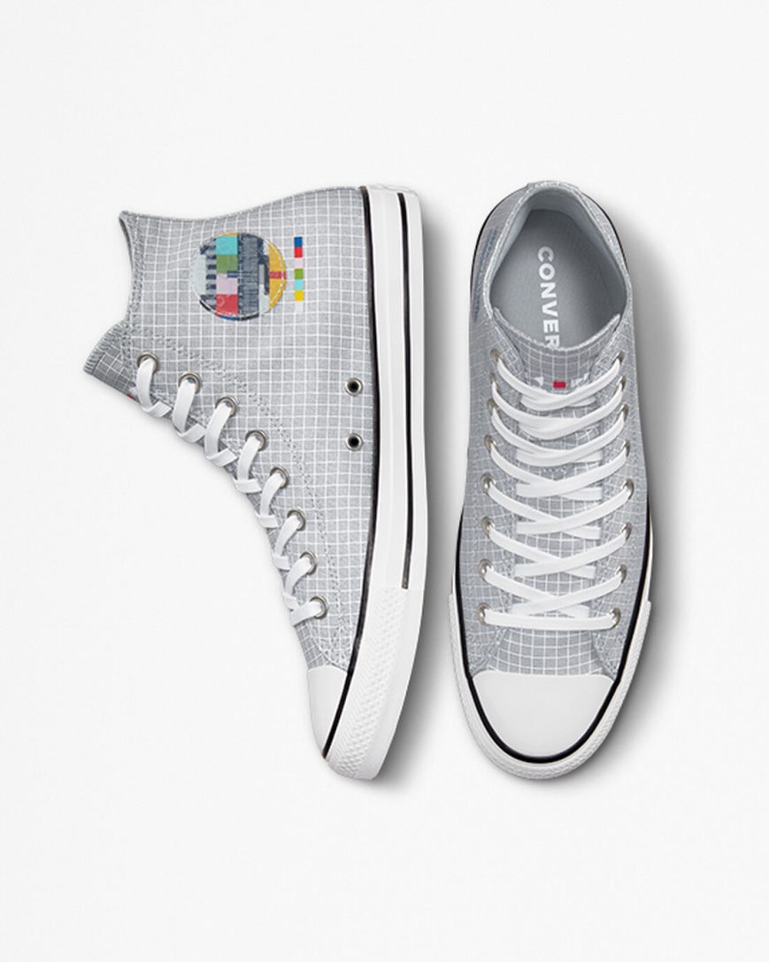 Zapatillas Altas Converse Chuck Taylor All Star Color Grid Mujer Gris Multicolor | PE 45W87E